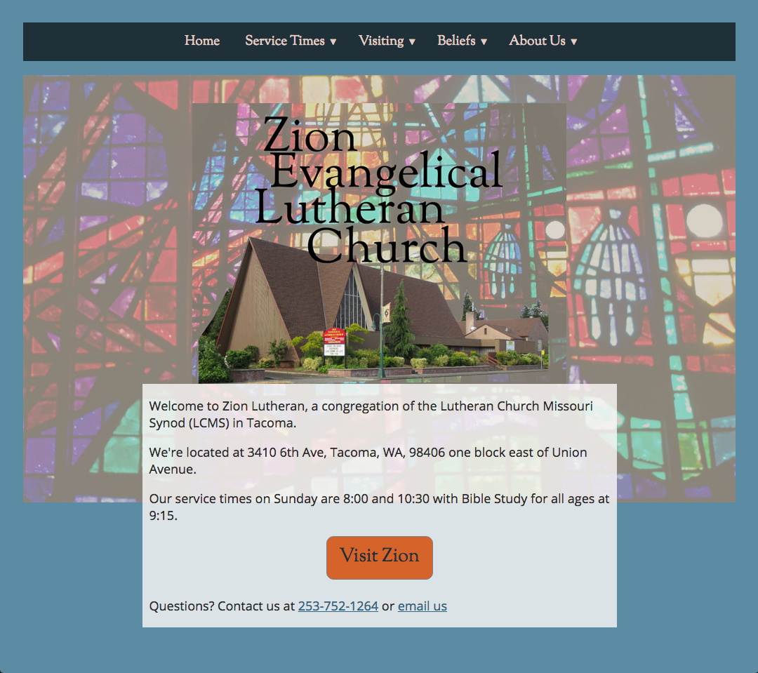 Zion Lutheran Church Homepage